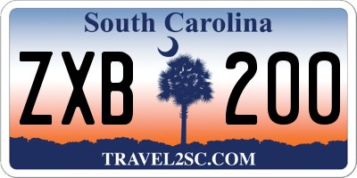 SC license plate ZXB200