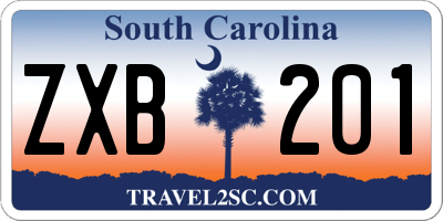 SC license plate ZXB201