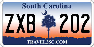 SC license plate ZXB202