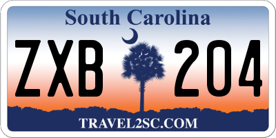 SC license plate ZXB204