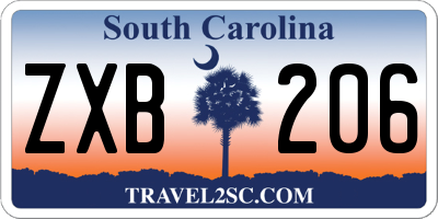 SC license plate ZXB206