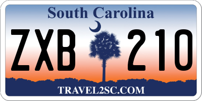 SC license plate ZXB210