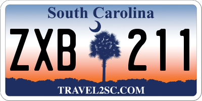 SC license plate ZXB211