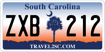 SC license plate ZXB212