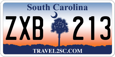 SC license plate ZXB213