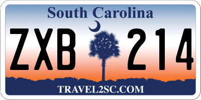 SC license plate ZXB214