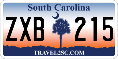 SC license plate ZXB215