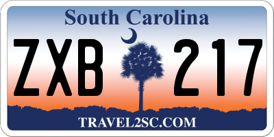 SC license plate ZXB217