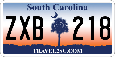 SC license plate ZXB218