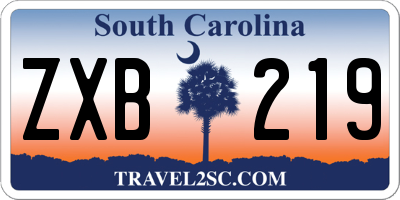 SC license plate ZXB219