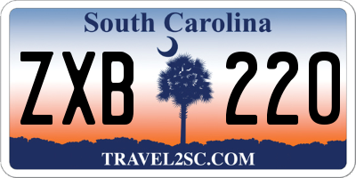 SC license plate ZXB220