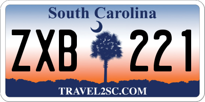 SC license plate ZXB221