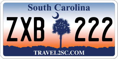 SC license plate ZXB222