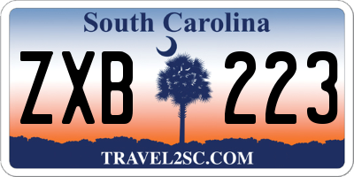 SC license plate ZXB223