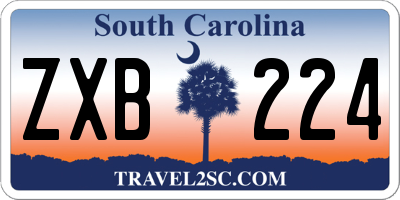 SC license plate ZXB224