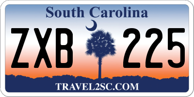 SC license plate ZXB225