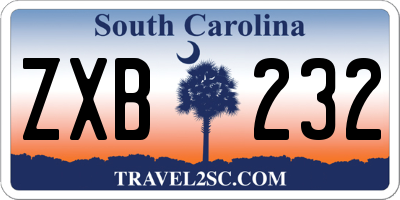 SC license plate ZXB232