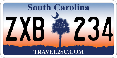 SC license plate ZXB234