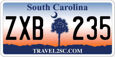 SC license plate ZXB235