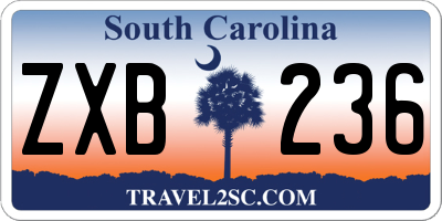 SC license plate ZXB236