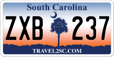 SC license plate ZXB237