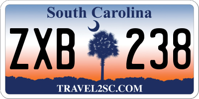 SC license plate ZXB238