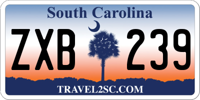 SC license plate ZXB239