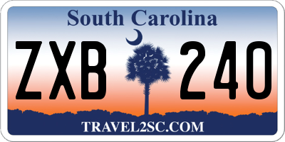 SC license plate ZXB240