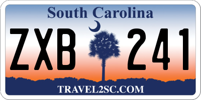 SC license plate ZXB241