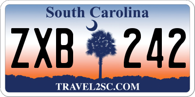 SC license plate ZXB242