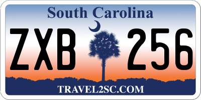 SC license plate ZXB256