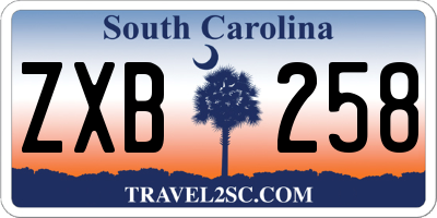 SC license plate ZXB258