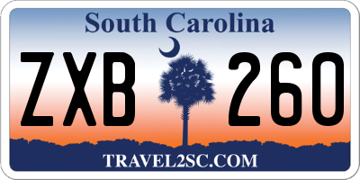 SC license plate ZXB260