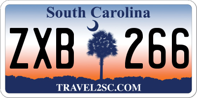 SC license plate ZXB266