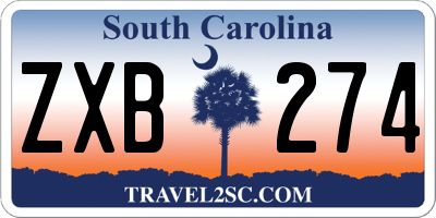 SC license plate ZXB274