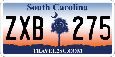 SC license plate ZXB275