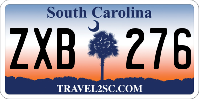 SC license plate ZXB276