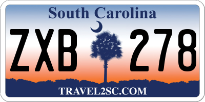 SC license plate ZXB278