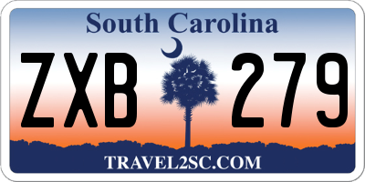 SC license plate ZXB279