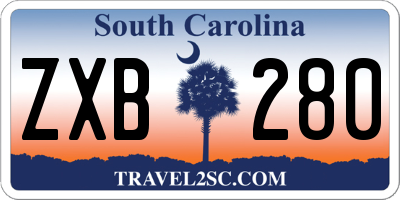 SC license plate ZXB280