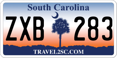 SC license plate ZXB283