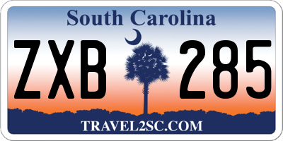 SC license plate ZXB285