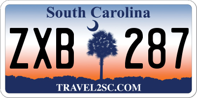 SC license plate ZXB287