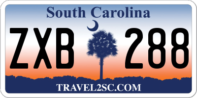 SC license plate ZXB288