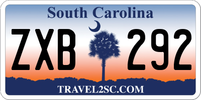 SC license plate ZXB292