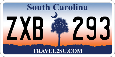 SC license plate ZXB293