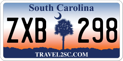 SC license plate ZXB298