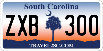 SC license plate ZXB300