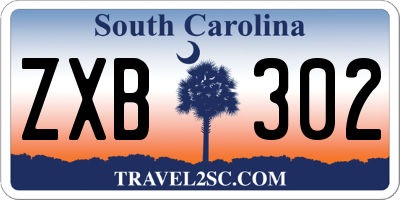 SC license plate ZXB302