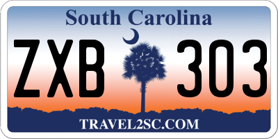 SC license plate ZXB303